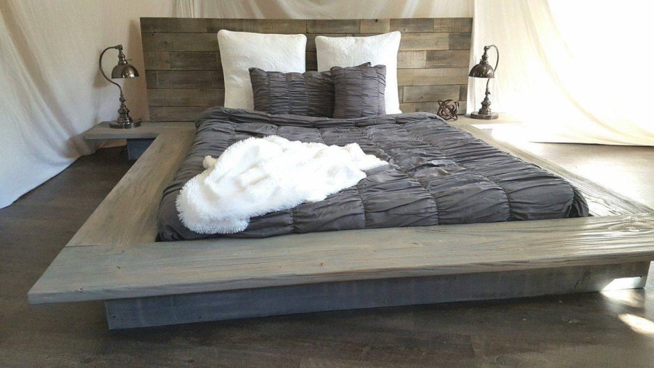Деревянная кровать подиум лофт
