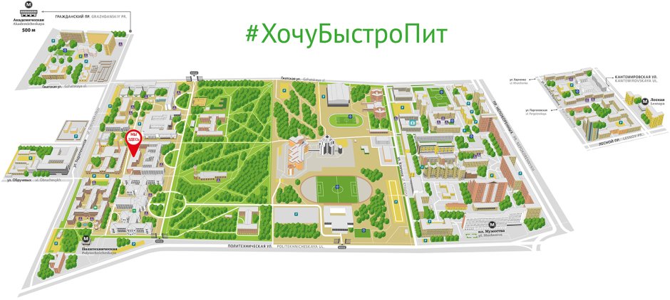 Политех СПБ карта корпусов