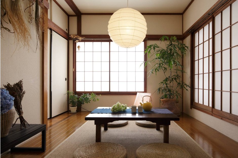 Гостиная в японском стиле современная