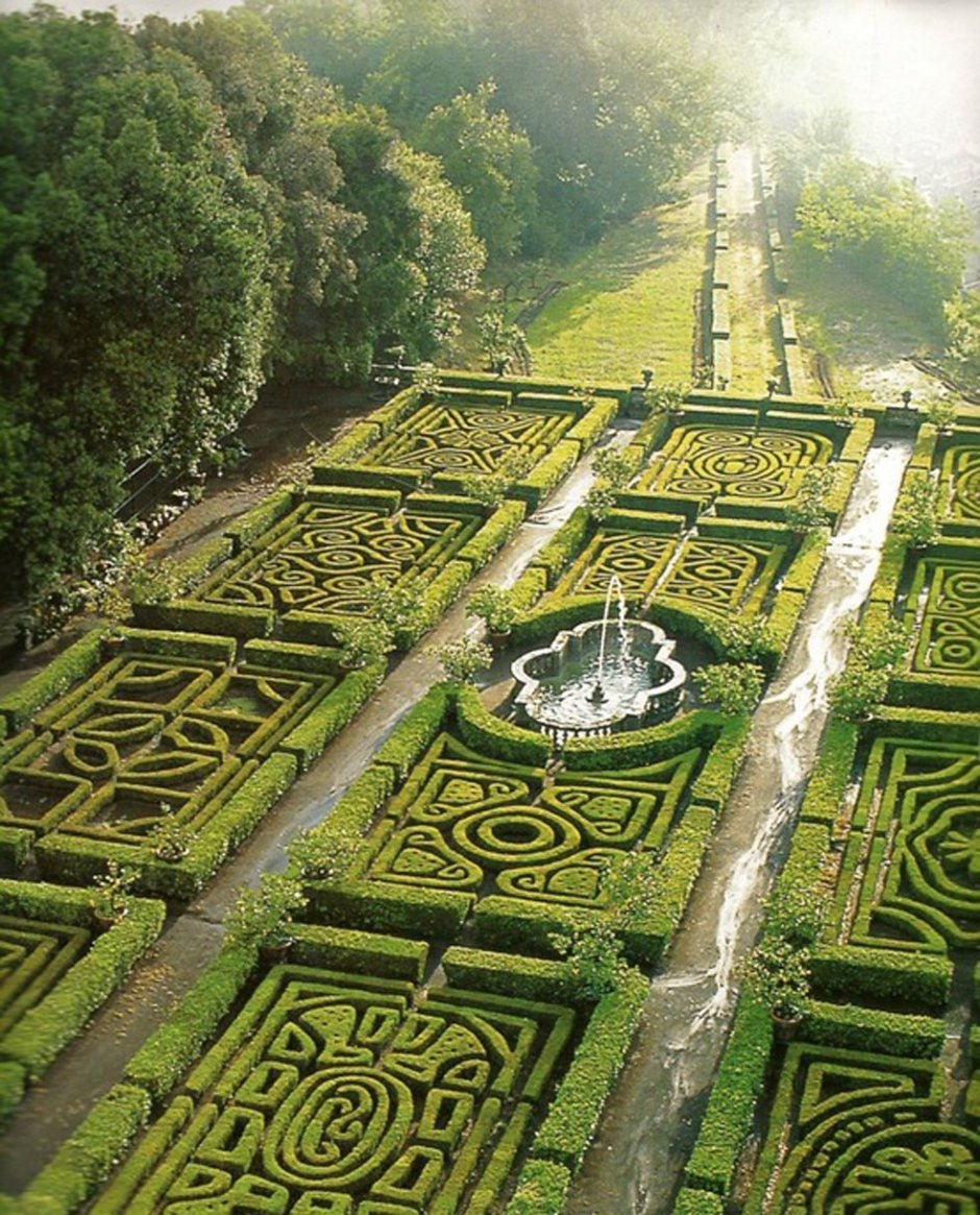 Версальский дворец сверху сады