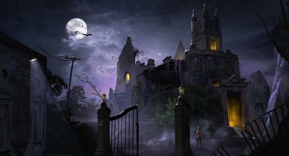 Ночь Луна замок Дракулы