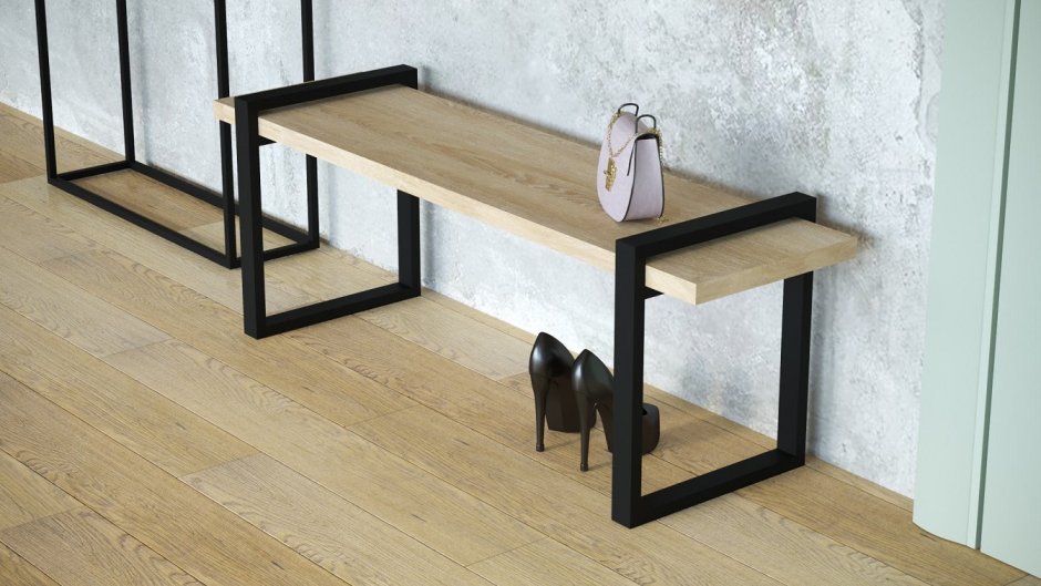 Банкетка Loft-Wood-Steel
