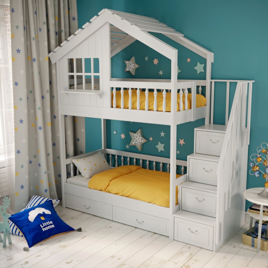 Детская двухъярусная кровать-домик Таллин-2 СЛК