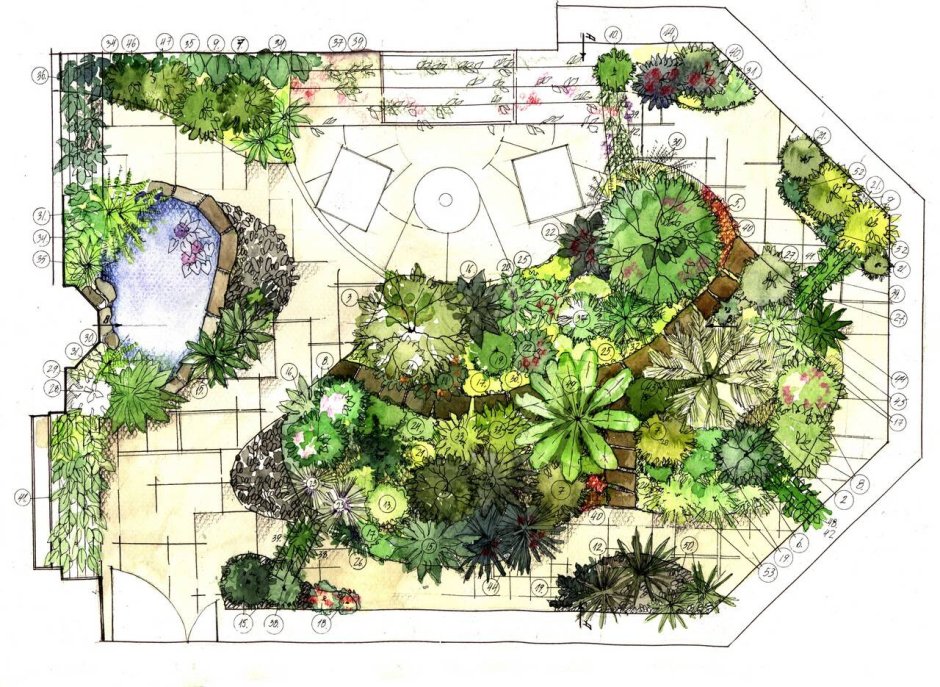Пейзажный сад план