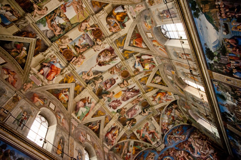 Микеланджело потолок Сикстинской капеллы