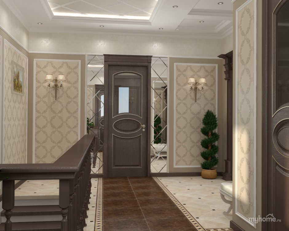 Дизайн холла в частном доме