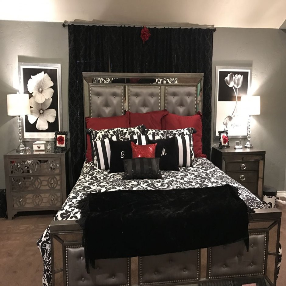 Спальня в черно Красном стиле
