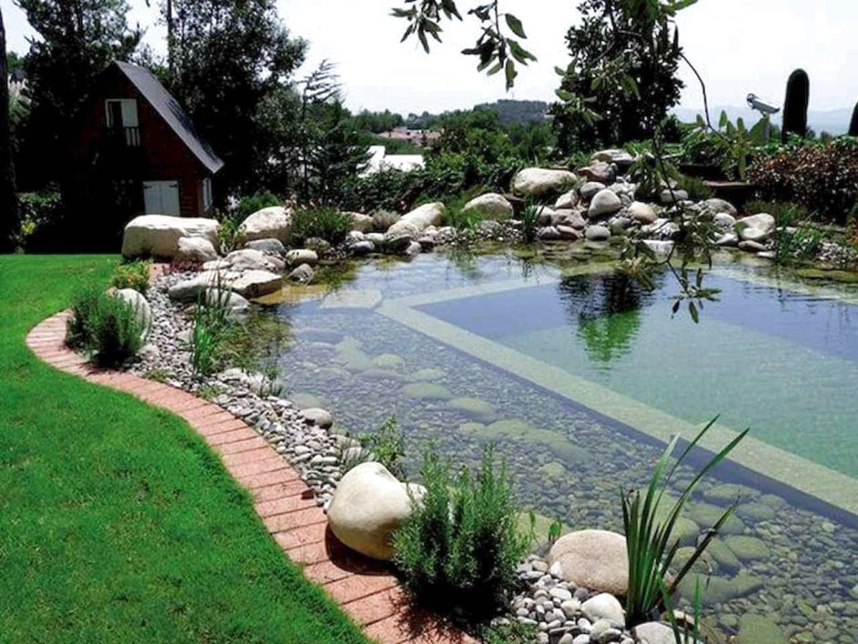 Flagstone Patio Jacuzzi Pool