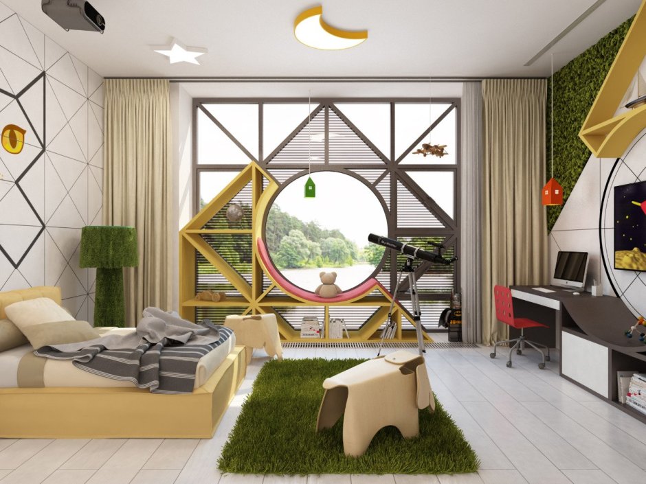 Детская спальня с панорамными окнами