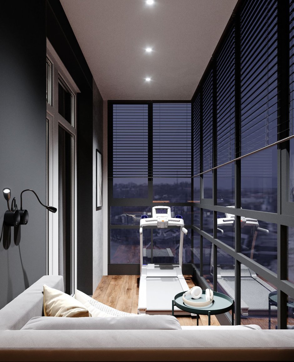 Уютная комната с панорамными окнами