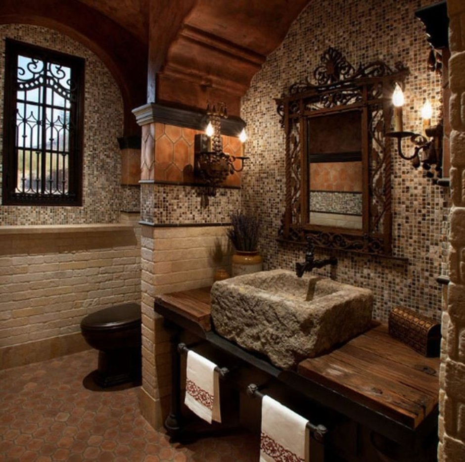 Ванна в готическом стиле средневековья