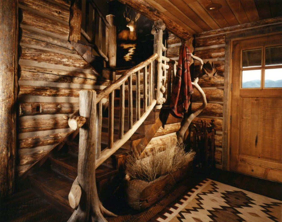 Лестница в стиле рустик