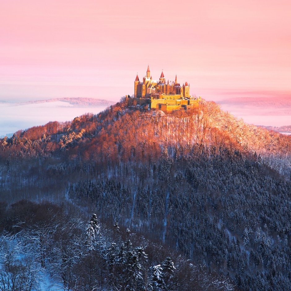 Замок Гогенцоллерн зима