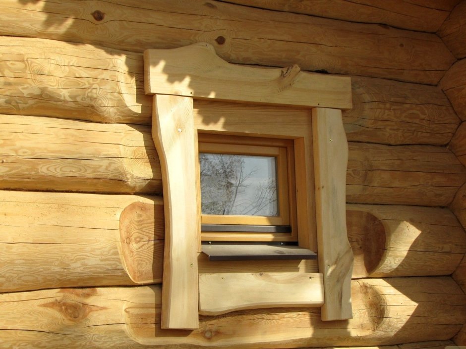 Окно в баню деревянное