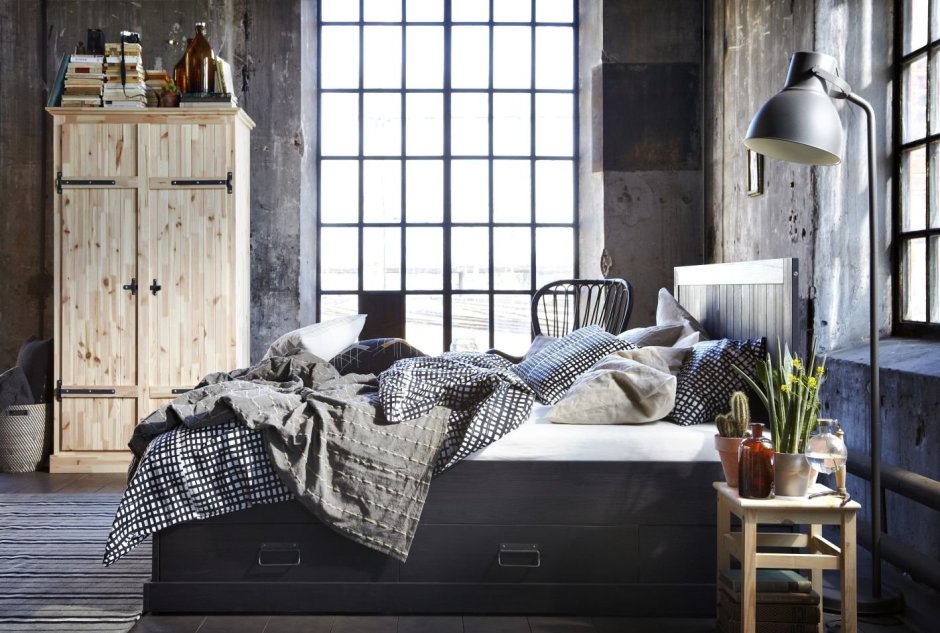 Спальня в скандинавском стиле икеа
