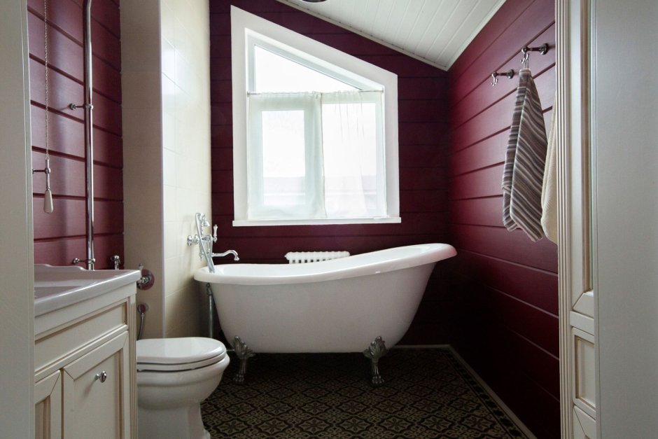 Цвет ванной комнаты в деревянном доме