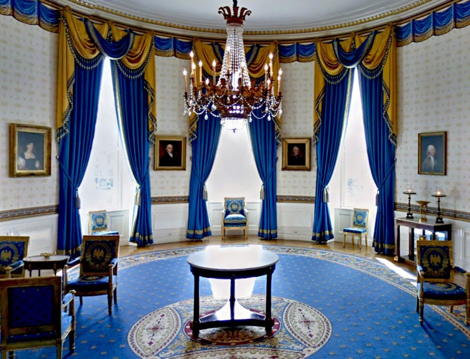 Белый дом в Вашингтоне синяя комната