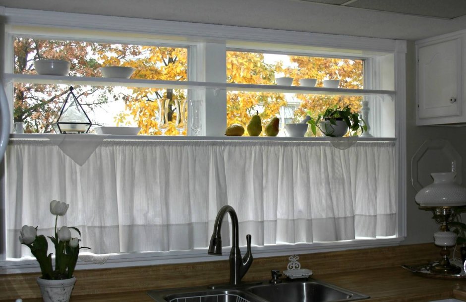 Занавески на пол окна на кухню