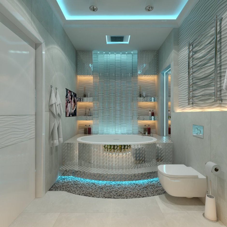 Дизайн ванной комнаты с ковриками