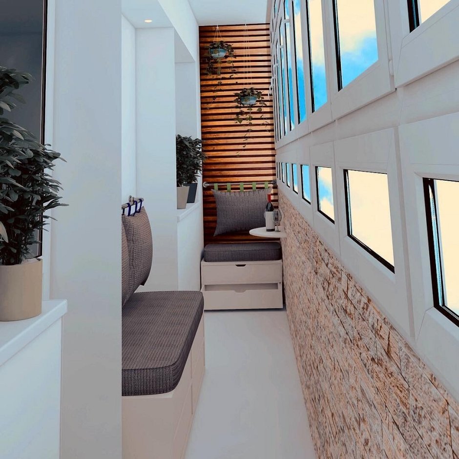 Дизайн комнаты с выходом на балкон