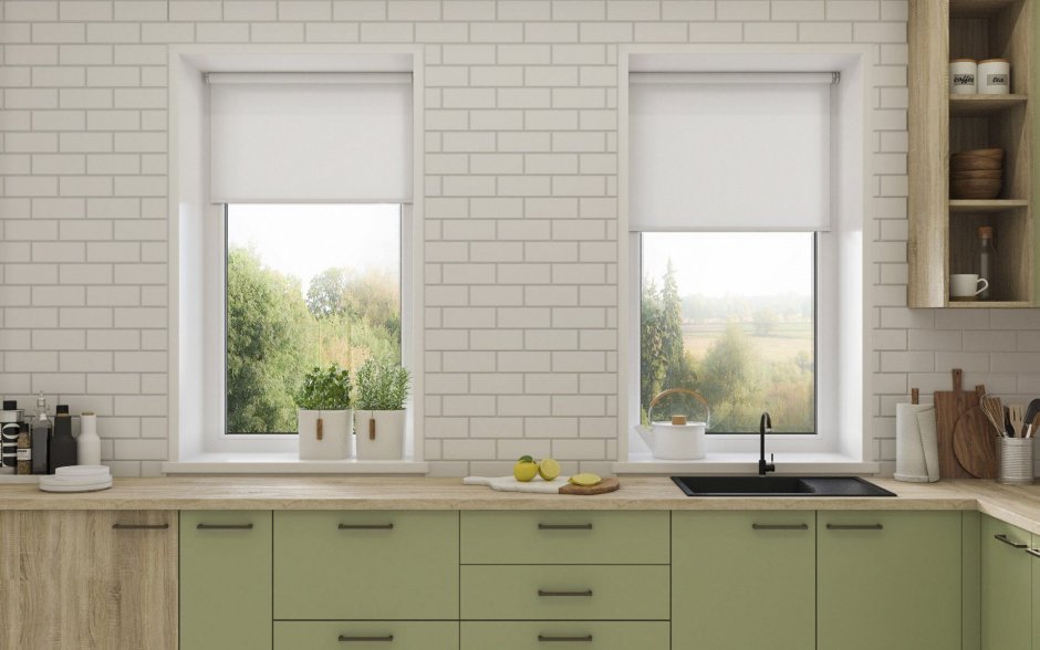 Одностворчатое окно на кухне
