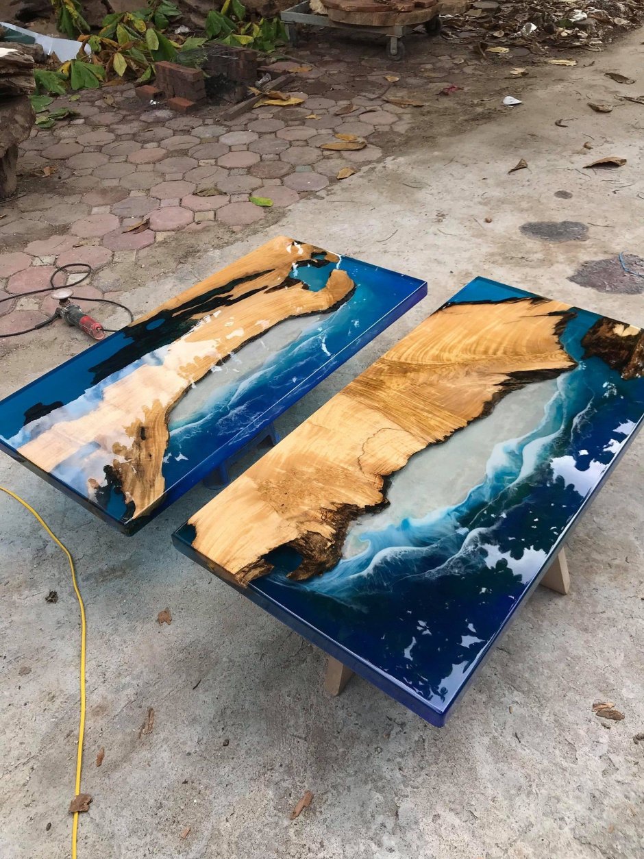 Epoxy Resin River Table. Мебель