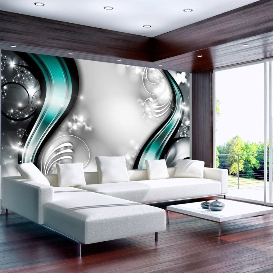 Фотообои абстракция в интерьере