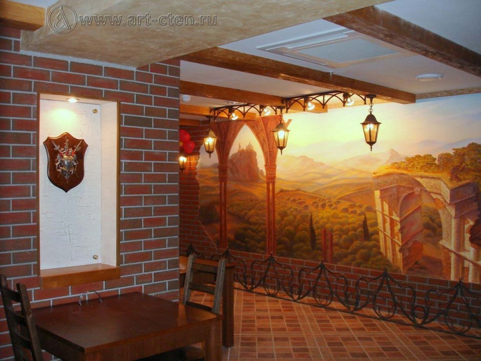 Роспись стен в кафе