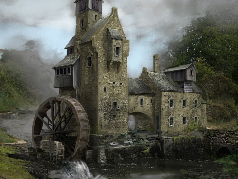 Старинная водяная мельница