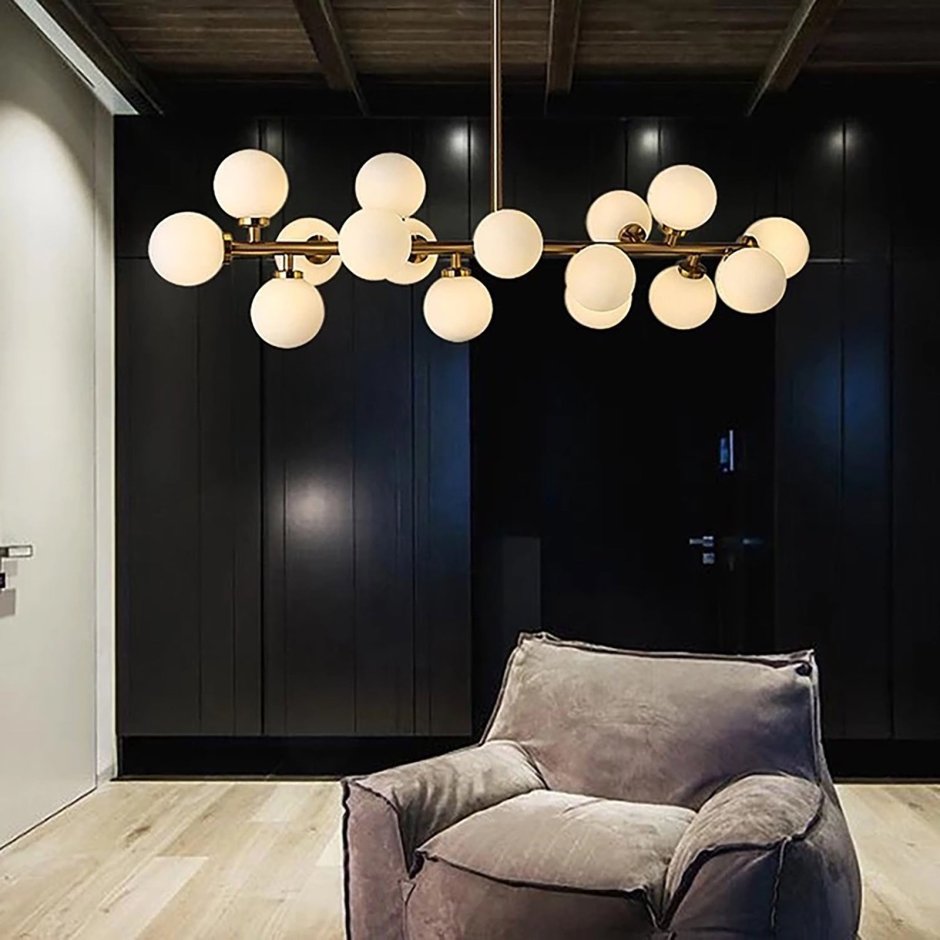 Люстра Round Glass Chandelier - Modern Style Living Room Lighting