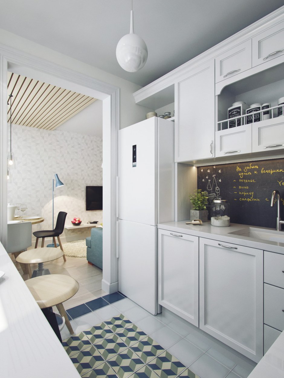 Планировка кухни п44 трешка
