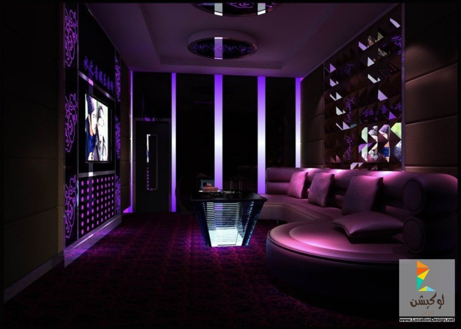 Черно фиолетовая комната