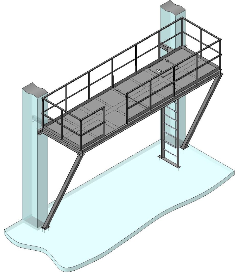 Лестница с площадкой (лестница для обслуживания АПГ/Эл.обжига) ал725.00