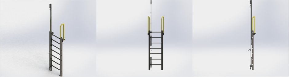 Лестница приставная разборная лс с жесткой анкерной линией