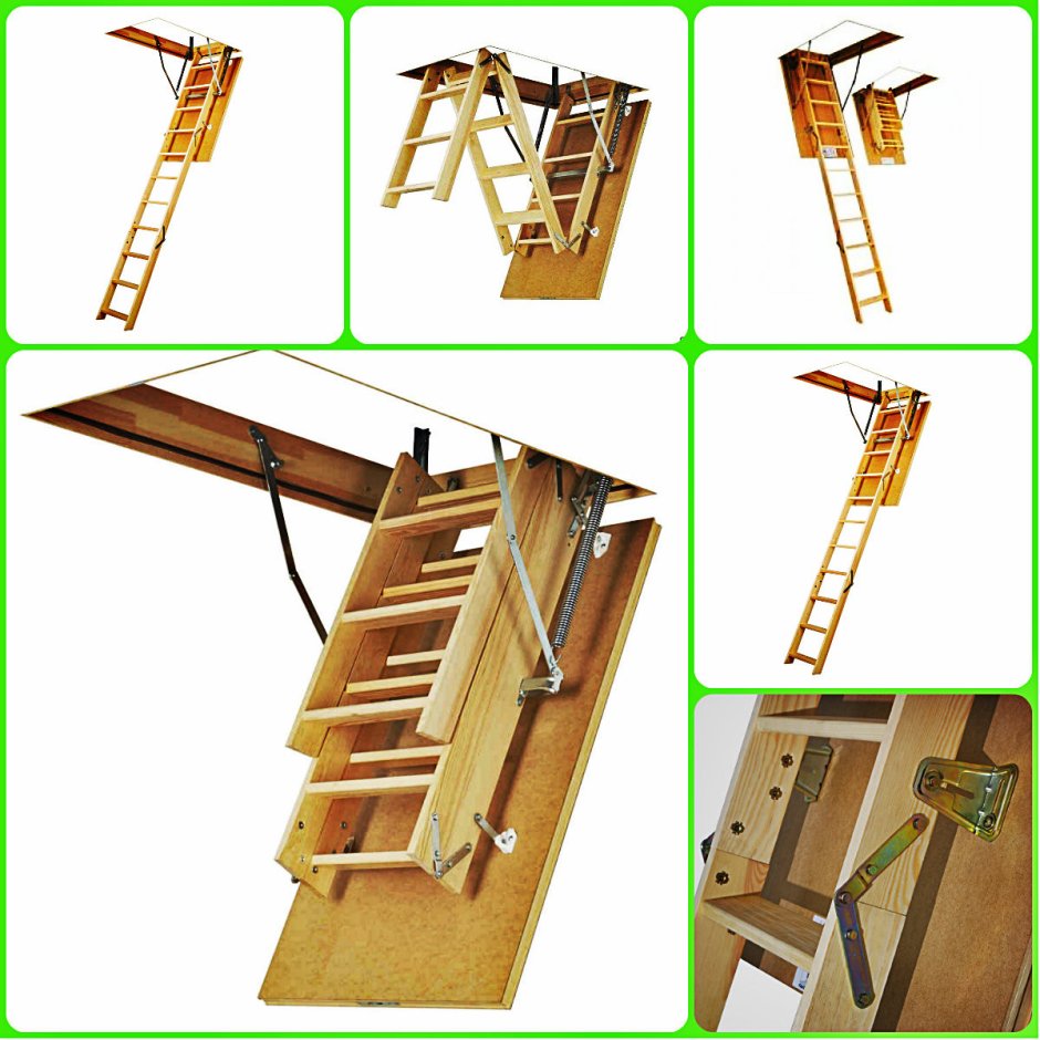 Лестница деревянная откидная