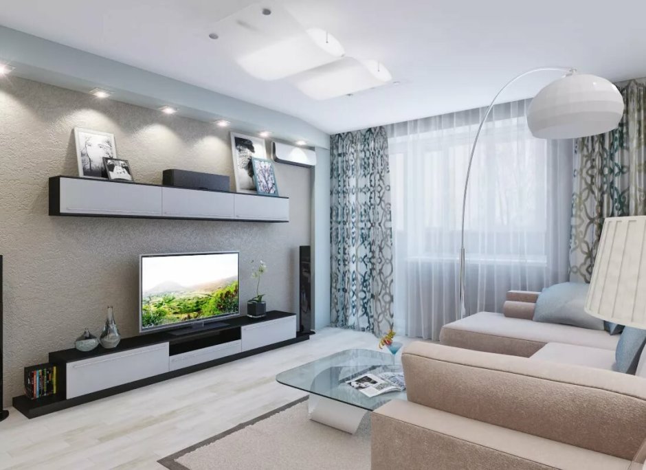 Интерьер зала в квартире 17 кв.м