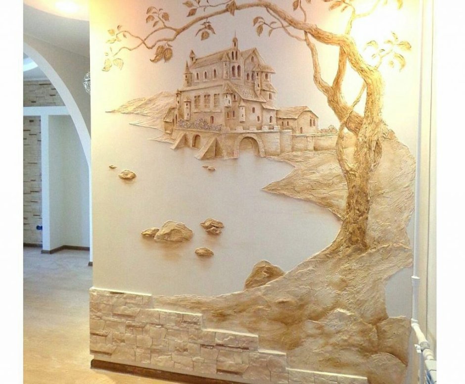 Барельеф в интерьере