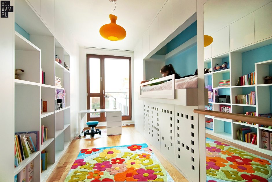 Планировка узкой длинной комнаты для детской