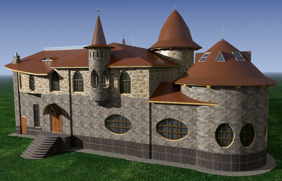 Крыша в замковом стиле