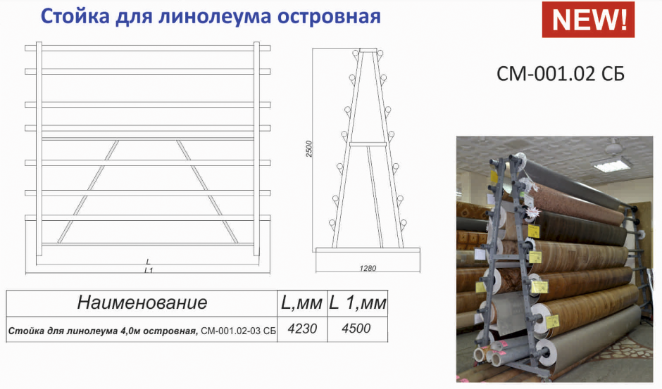 Стойка для линолеума