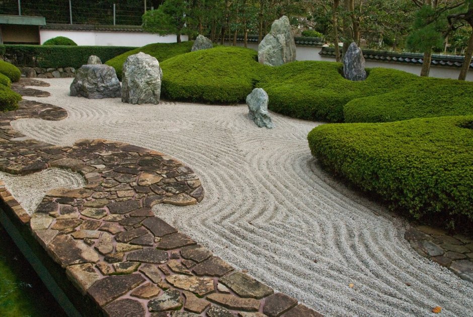 Сад камней Япония тропинки