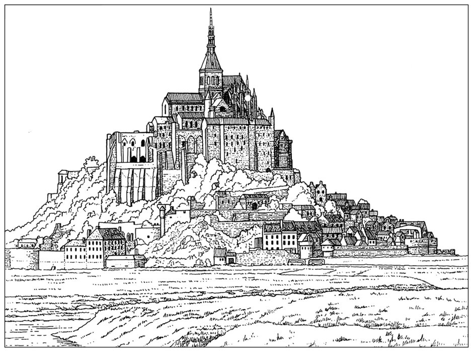 Мон-сен-Мишель Франция план монастыря