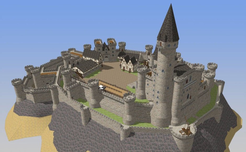 Средневековый Рыцарский замок Крепостная стена