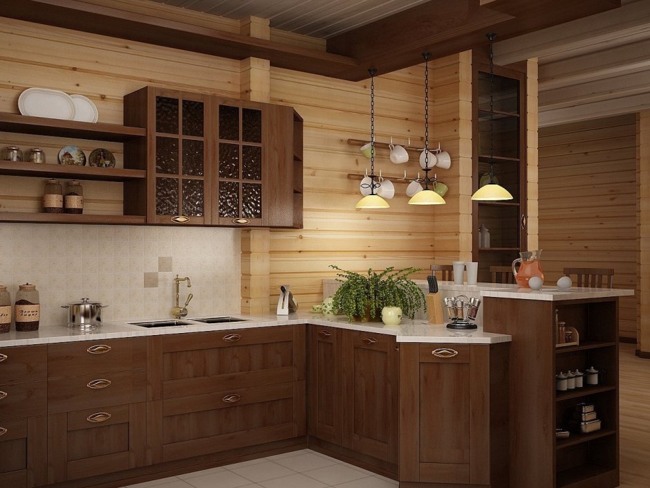 Кухня деревянная Модерн
