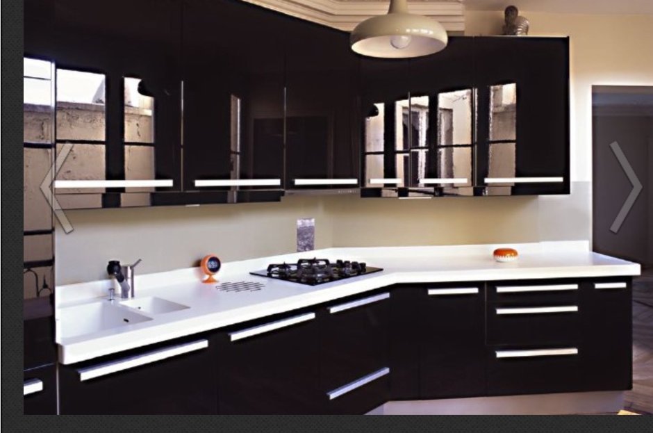 Акриловая черная кухня
