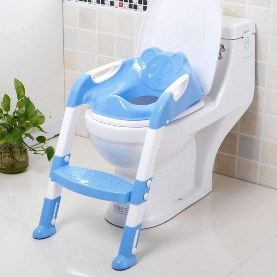 Детское сиденье с лесенкой для унитаза Aqua-Prime Baby "Jumbo" (голубой)