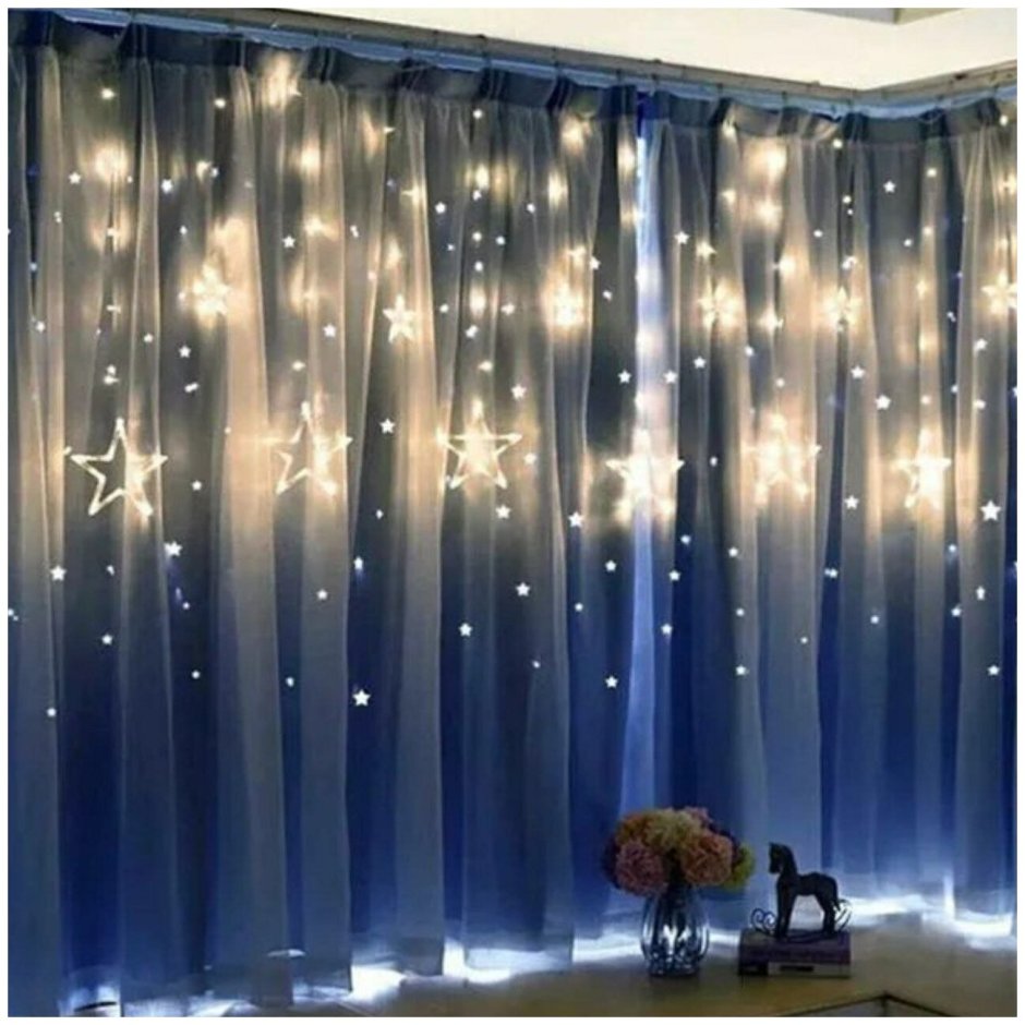 Гирлянда занавес 320 led, 2x3m, цвет: тёплый свет