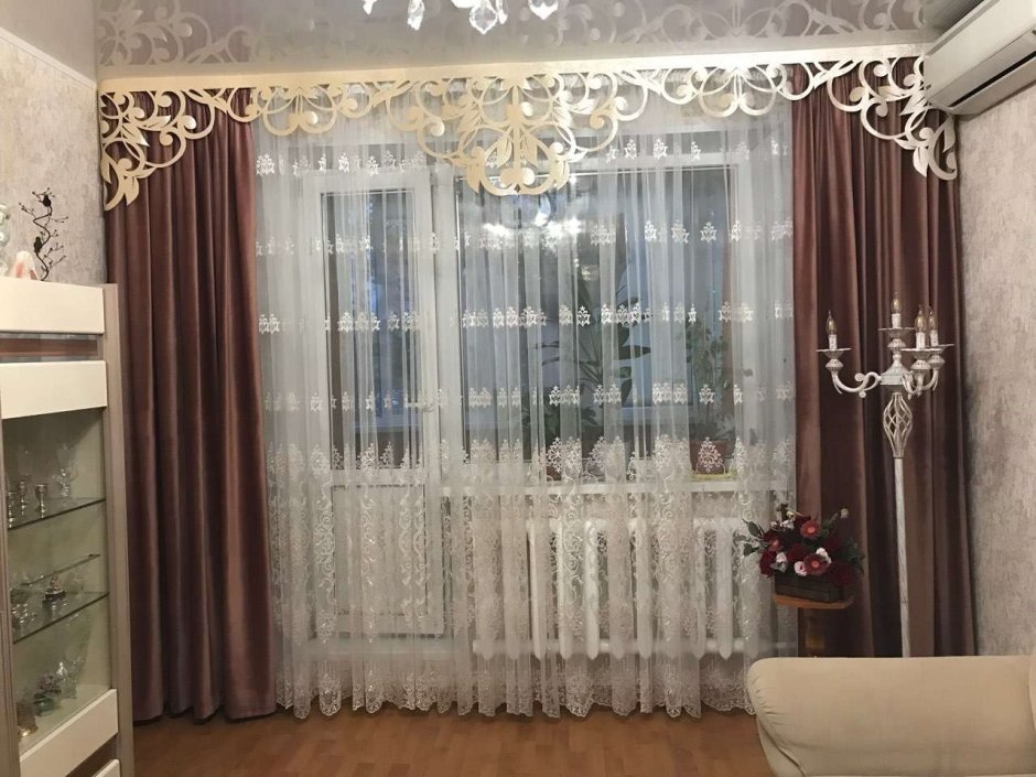 Тюль со шторами в зал