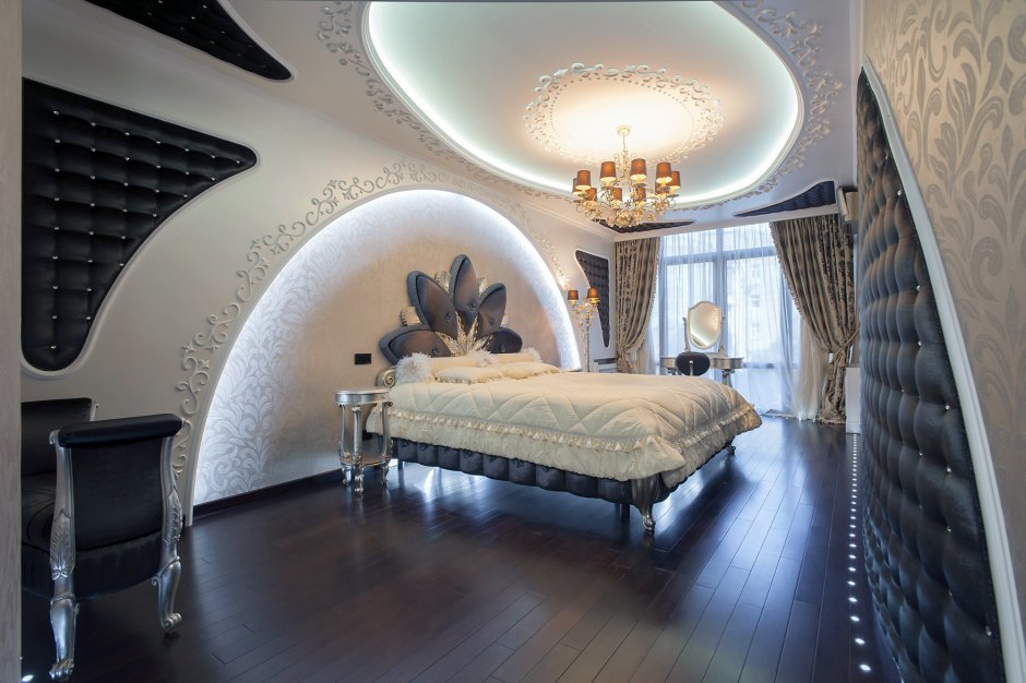 Спальня на мансарде в стиле арт деко