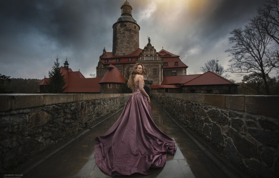 Девушка в старинном замке